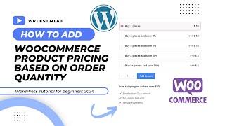 Woocommerce Product Pricing based on order quantity   Woocommerce Tutorial