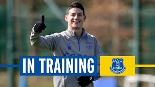 JAMES RODRIGUEZ BACK IN TRAINING  EVERTON SQUAD TRAIN DURING INTERNATIONAL BREAK