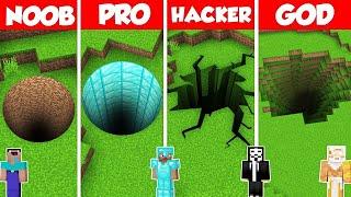 ROUND TUNNEL BASE HOUSE BUILD CHALLENGE - Minecraft Battle NOOB vs PRO vs HACKER vs GOD  Animation