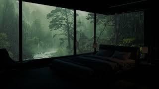 HEAVY RAIN Spend Your Night In Luxury Apartment  Calm Rain Out Side  Sleep Study Reduce Stress