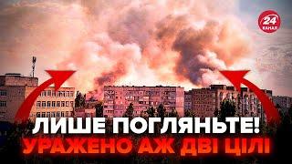 ТЕРМІНОВО ПРЯМІ влучання в БАЗУ РОСІЯН. Стовп ДИМУ над Новою Каховкою. Масштабні ВТРАТИ ВОРОГА