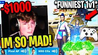 Clix *RAGES* & EXTREMELY SALTY during 1v1 vs HILARIOUS Trash Talking CONTROLLER Player Fortnite