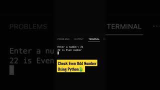 Python program to check number is even or odd #shorts #coding #programming