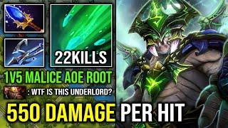 WTF 4150 HP RAID BOSS UNDERLORD 1v5 Scepter Pit of Malice Annoying AoE Root 550 Damage Dota 2