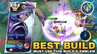 LING FASTHAND BEST BUILD & EMBLEM  MUST USE THIS BUILD  Ling Gameplay Mobile Legends