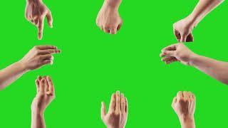 Hand Touch Gestures with green screen no copyright free to use black mart