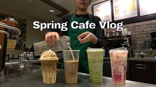 Starbucks Cafe Vlog  Spring Launch  Lavender drinks