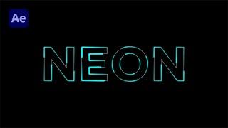NEON Text Animation - After Effects Tutorial 2022