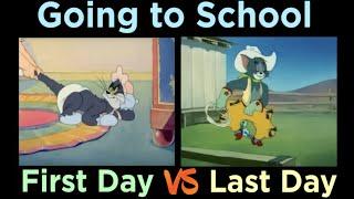 School  First Day VS Last Day Tom and Jerry funny meme