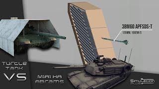 T-72B3 VS M1A1 Abrams Turret Side  Armour Piercing Simulation