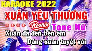 Xuân Yêu Thương Karaoke Tone Nữ Nhạc Sống 2022  Trọng Hiếu