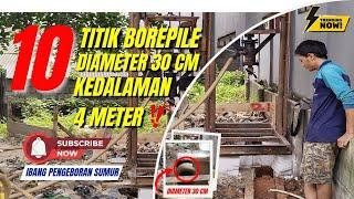 TAHAPAN ‼️PENGEBORAN LUBANG PONDASI BORED PILE DIAMETER 30 CM  KEDALAMAN 4 METER.