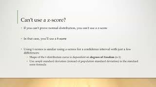 Using T-Scores in Confidence Intervals