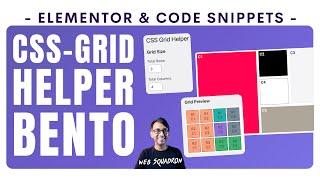 CSS Grid Helper Code Snippet for Bento Style Grid Websites - Elementor Wordpress Tutorial