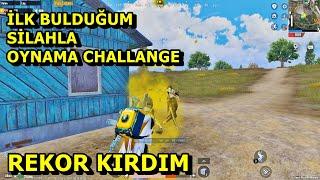 REKOR KIRDIM  İLK BULDUĞUM SİLAHLA OYNAMA CHALLANGE SOLO VS SQUAD PUBG MOBİLE