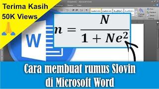 Cara Membuat Rumus Slovin di Microsoft Word • #SimpleNewsVideo
