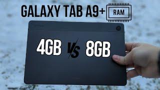 Samsung Galaxy Tab A9+ RAM 4GB vs 8GB Compared