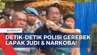 Detik-detik Polisi Lepas Tembakan Peringatan saat Gerebek Lapak Judi & Narkoba Terbesar di Sumut