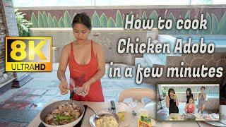 How to cook chicken adobo in a few minutes    8K 60P