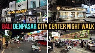 Bali City Tour Video 2024 Denpasar Night Street Walk