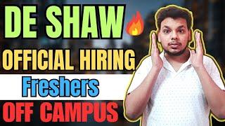 DE Shaw Biggest Hiring  OFF Campus Drive For 2024  2023  2022 Batch  Latest Fresher Jobs