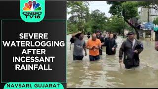 Gujarat Rain News Severe Waterlogging After Incessant Rainfall In Navsari  WATCH  CNBC TV18