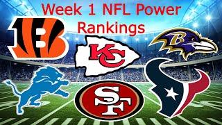 My NFL Week 1 Power Rankings