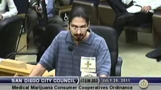San Diego City Council on Medical Marijuana Ordinance - Alex Adelo Public Comment