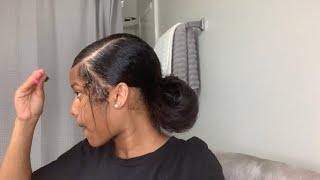 edges tutorial  low bun  senior grwm  late night