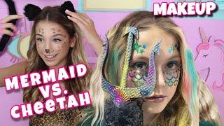 MERMAID VS CHEETAH Makeup Challenge  Quinn Sisters