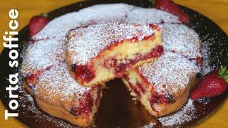 TORTA SOFFICISSIMA CON MARMELLATA DI FRAGOLA  NON SMETERETE MAI DI FARLA  RICETTA FACILE E VELOCE