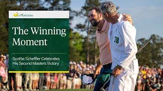 The Winning Moment  Scottie Scheffler Celebrates His Second Masters Victory