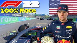 F1 22 - 100% Race COTA USA in Verstappens Red Bull