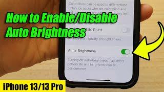 iPhone 1313 Pro How to EnableDisable Auto Brightness