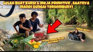 SERUNYA HIDUP DALAM HUTAN BUAT KURSI PINGGIR SUNGAI & STEAK DAGING RUJAK