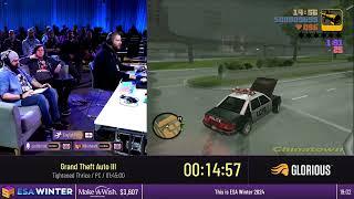 Grand Theft Auto III Tightened Thrice Speedrun - ESA Winter 2024