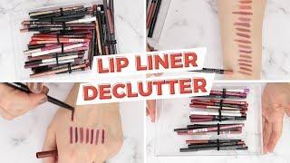 MASSIVE Lip Liner Declutter with swatches