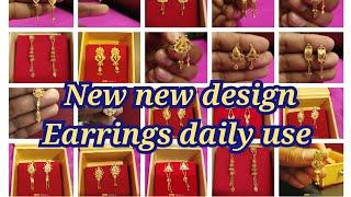 Daily wear light weight gold earrings tops  jhumka  stud earrings 2023 hoops earring  st