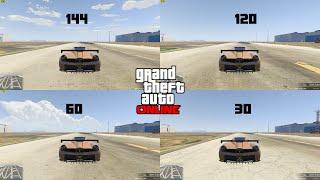 GTA V 30 vs 60 vs 120 vs 144 FPS CAR SPEED RACE HIGHER FPS gives you a racing advantage