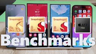 Benchmark Wars 8s Gen 3 vs 8 Gen 2 vs 8 Gen 3 vs A17 Pro Xiaomi vs Samsung vs Apple