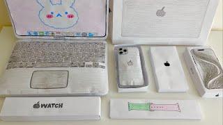 paper diy Macbook apple watch iphone 15 pro unboxing  asmr