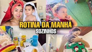 NOSSA ROTINA DA MANHÃ SOZINHOS CUIDANDO DO BEBÊ SOZINHA