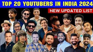 Top 5 10 & 20 Most subscribed Popular Youtubers in india 2024 indian indias youtube channels list
