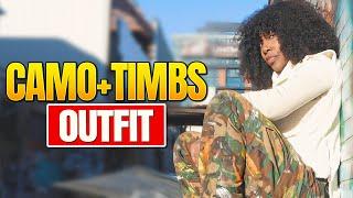 Styling CAMO PANTS with TIMBERLAND BOOTS Womens  Black Women Over 40