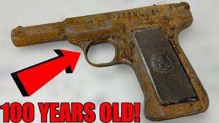Restoring 100 YEAR OLD RUSTED PISTOL Extremely Satisfying With Shooting Test