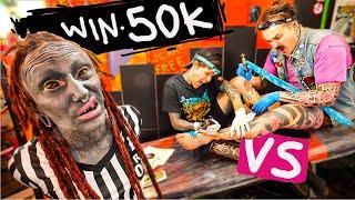 the most crazy TATTOO battle ever - Absolut Beginners tattooing the first time