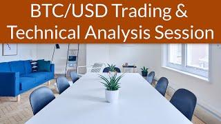 Live Bitcoin BTCUSD Trading & Technical Analysis - My Cryptocurrency Trading Strategy