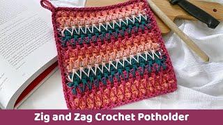 How to Crochet the Zig Zag Potholder  Potholders Galore Crochet Along 2023 #9