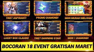 BOCORAN 18 EVENT GRATISAN MLBB MARET 2024  TIKET ASPIRANT DIAMOND ALLSTAR SKIN GRATIS MLBB