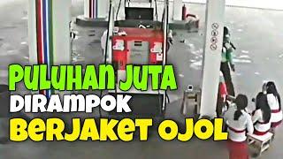 Perampok ber jaket Ojol beraksi si SPBU puluhan juta raib